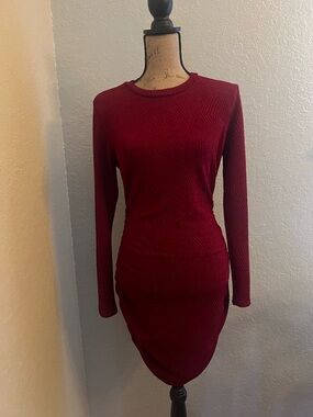 Speechless Long Sleeve Maroon Bodycon Dress